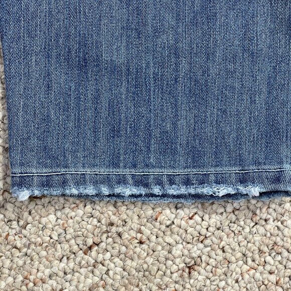 INC Denim Capri Jeans Rhinestone Bling Size 10P Petite Faded Stretch - Picture 3 of 10